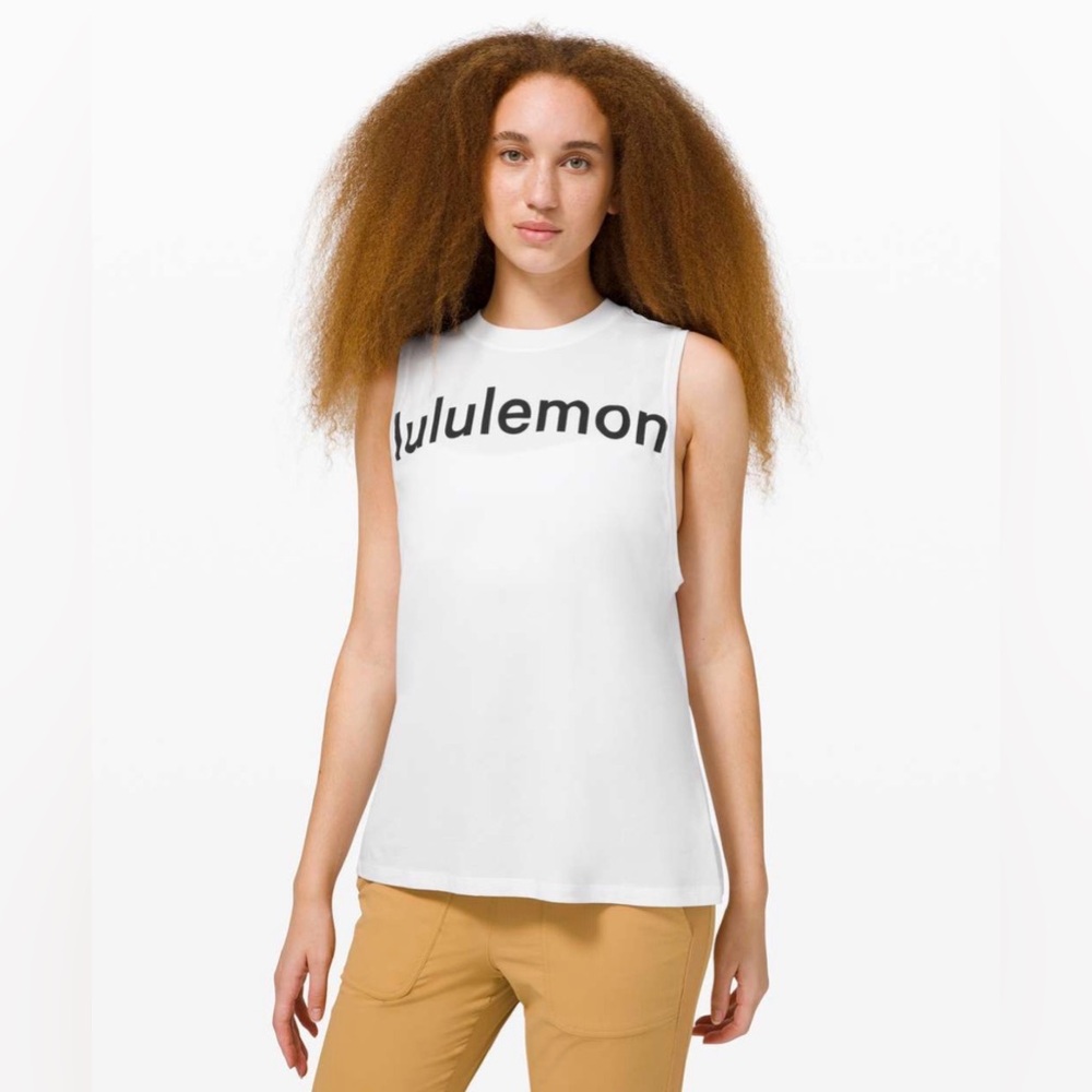 Lululemon All Yours Tank *Graphic Wordmark in White